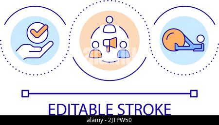 Promoting physical activity in community loop concept icon Stock Vector