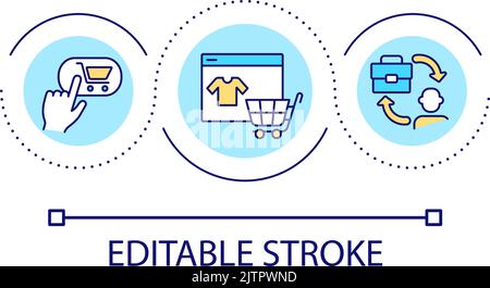 Online shopping loop concept icon Stock Vector