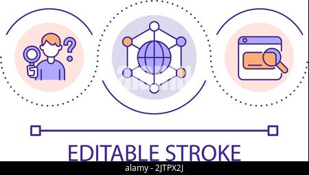 Searching answers on internet loop concept icon Stock Vector