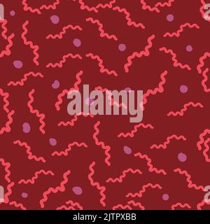 A zigzag lines and dots scattered pattern design illustration isolated on a square background Stock Vector
