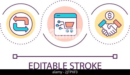Make deal online loop concept icon Stock Vector