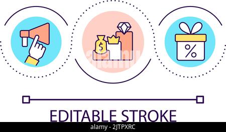 Promotional campaign loop concept icon Stock Vector