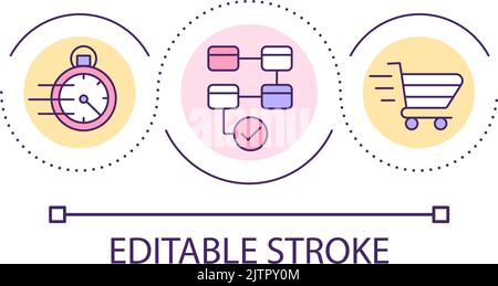 Fast and convenient shopping loop concept icon Stock Vector