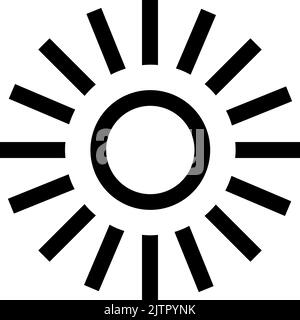 Vector Sun Symbol in Black and White Stock Vector