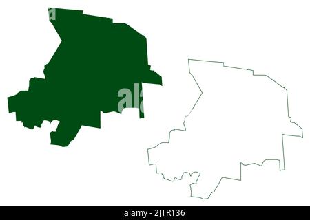 Santiago Maravatio municipality (Free and Sovereign State of Guanajuato, Mexico, United Mexican States) map vector illustration, scribble sketch Santi Stock Vector