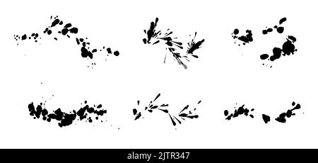 Elegant Ink Brush strokes, brushes, lines. Vector paintbrush set. Design elements. Texture banners. Ink splatters. Grungy painted lines. Stock Vector