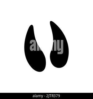 Reindeer or elk hooves tracks, wildlife animal footprints isolated black silhouette. Vector deer or moose animal foot prints, hunting sport mascot. Wild stag footsteps, trace after walk on ground Stock Vector