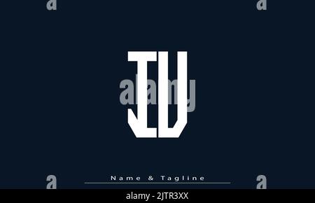 Alphabet letters Initials Monogram logo IU , UI Stock Vector