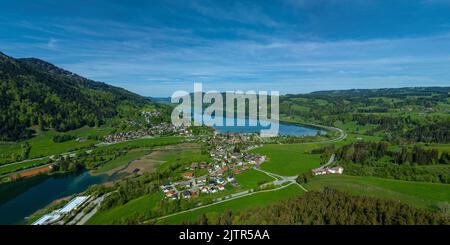 Immenstadt and the Alpsee from above Stock Photo