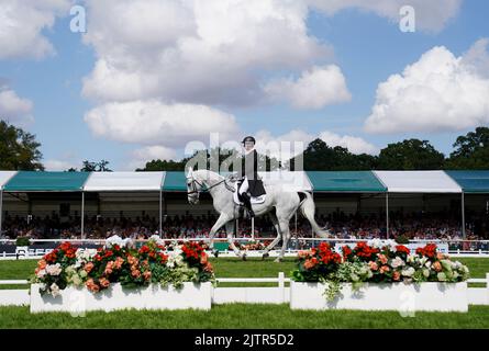 Alfies Clover ridden by Richard Jones in action during the Dressage category during day one of the Land Rover Burghley Horse Trials 2022 in Stamford, Lincolnshire. Picture date: Thursday September 1, 2022. Stock Photo