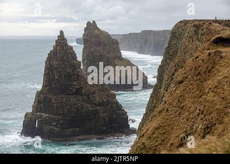 The Stacks of Duncansby. Duncansby Sea Stacks near John O Groats, Scotland Stock Photo