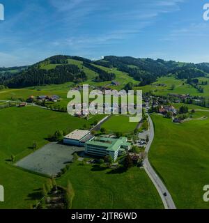 Aerial view to the region of Oberstaufen in bavarian Allgaeu Stock ...