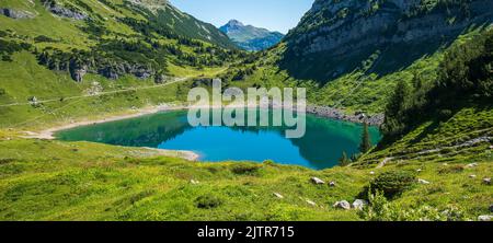 Natural landscape at Formarinsee in the Lechquellen Mountains Stock Photo