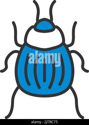 Colorado Beetle Icon. Editable Bold Outline With Color Fill Design. Vector Illustration. Stock Vector