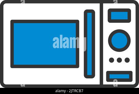 Micro Wave Oven Icon. Editable Bold Outline With Color Fill Design. Vector Illustration. Stock Vector