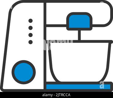Kitchen Food Processor Icon. Editable Bold Outline With Color Fill Design. Vector Illustration. Stock Vector