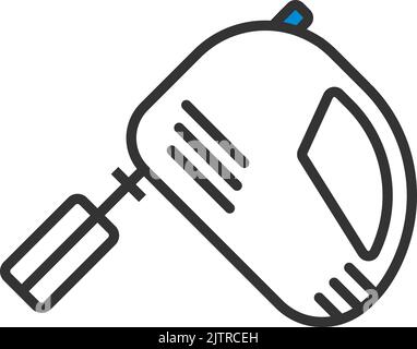 Kitchen Hand Mixer Icon. Editable Bold Outline With Color Fill Design. Vector Illustration. Stock Vector