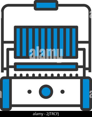 Kitchen Electric Grill Icon. Editable Bold Outline With Color Fill Design. Vector Illustration. Stock Vector