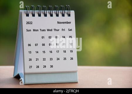 November 2022 calendar with customizable space for text or ideas. Copy space. Stock Photo