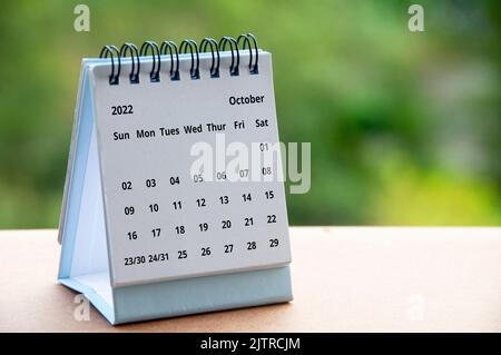 October 2022 calendar with customizable space for text or ideas. Copy space Stock Photo