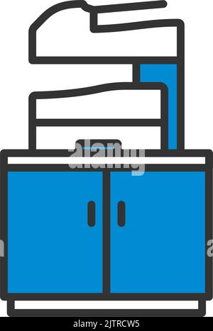 Copying Machine Icon. Editable Bold Outline With Color Fill Design. Vector Illustration. Stock Vector
