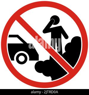 No Idling Turn Off Engine Sign On White Background Stock Vector