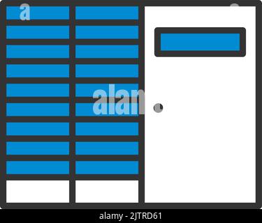 Conference Room Icon. Editable Bold Outline With Color Fill Design. Vector Illustration. Stock Vector