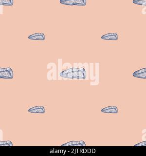 Beret engraved seamless pattern. Vintage headdress in hand drawn style. Sketch texture for fabric, wallpaper, textile, print, title, wrapping paper. V Stock Vector
