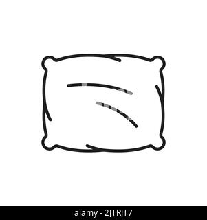 Sleeping pillow isolated soft cushion outline icon. Vector element of bedroom and bed for sleep. Mockup of decorative cotton orthopedic headboard pill Stock Vector