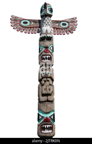 Totem pole of Alaska, cut out Stock Photo - Alamy