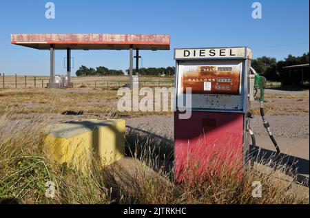 Gas Station Sign Route Chandler Oklahoma – Stock