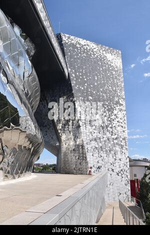 Philharmonie de Paris, a symphony hall & two smaller halls, first floor terrace with views over the Parc de la Villette, Stock Photo