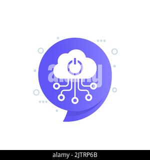 Edge computing technologies icon with a cloud Stock Vector