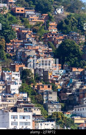 hill from the goats ' morro dos Cabritos' in Rio de Janeiro, Brazil - 27 June 2020: hill houses the goats located in the Copacabana district of Rio de Stock Photo