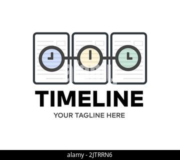 Timeline and schedule isolated logo design. Infographic elements data visualization, business data visualization, management strategy, analysis. Stock Vector