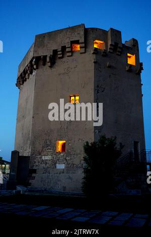 Porto Torres, Sardinia, Italy. Aragonese tower Stock Photo