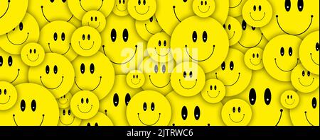 cute emoji set. Yellow faces expressing emoticons and feelings. Stock Photo