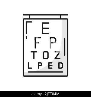 Snellen eye test chart Royalty Free Vector Image