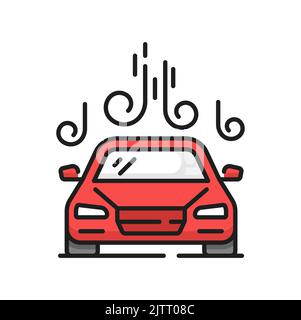 Car care icon, clean auto and detailing service, carwash vector line symbol. Car care icon of detailing, waxing or polishing and varnishing service for vehicle refurbish restoration and maintenance Stock Vector