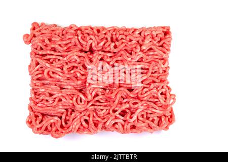 Chopped meat isolated against white background Stock Photo