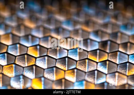 Blue and Yellow Honeycomb Background Backdrop Stock Photo
