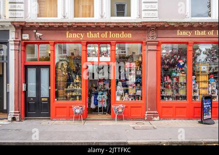 London, UK - August 19, 2022:  Fancy that of London gift shop exterior. Stock Photo