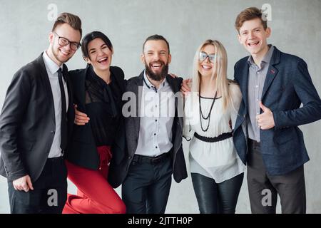 team building close social relations colleagues Stock Photo