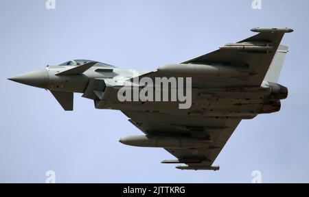 RAF Euro fighter Typhoon in the pattern over RAF Coningsby 15th August 2022