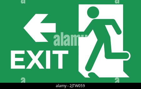 Isolated exit icon with left arrow. Vector Illustration. Stock Vector
