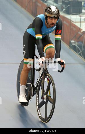 Naman KAPIL of India the Men's cycling at the 2022 Commonwealth games in the Velodrome, Queen Elizabeth Olympic Park, London. Stock Photo