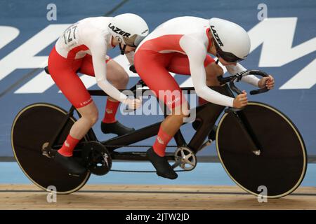 Sophie Unwin of England along with her pilot Georgia Holt in the women ...