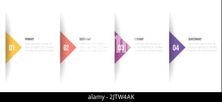 Four steps diagram of colourful arrows Stock Vector