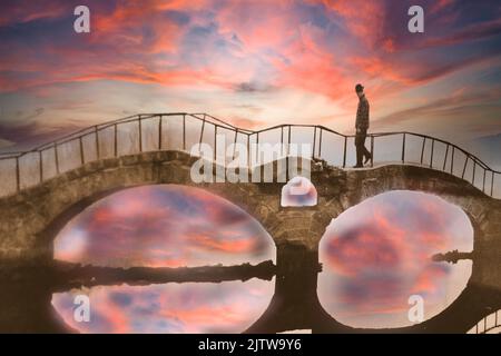 A digital image created by professional photographer Luciano Leon, who is based in Placentia, California, titled 'Bridge of Sighs.' Stock Photo