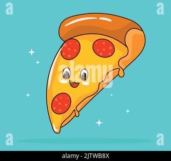 Smiling pizza concept Stock Vector